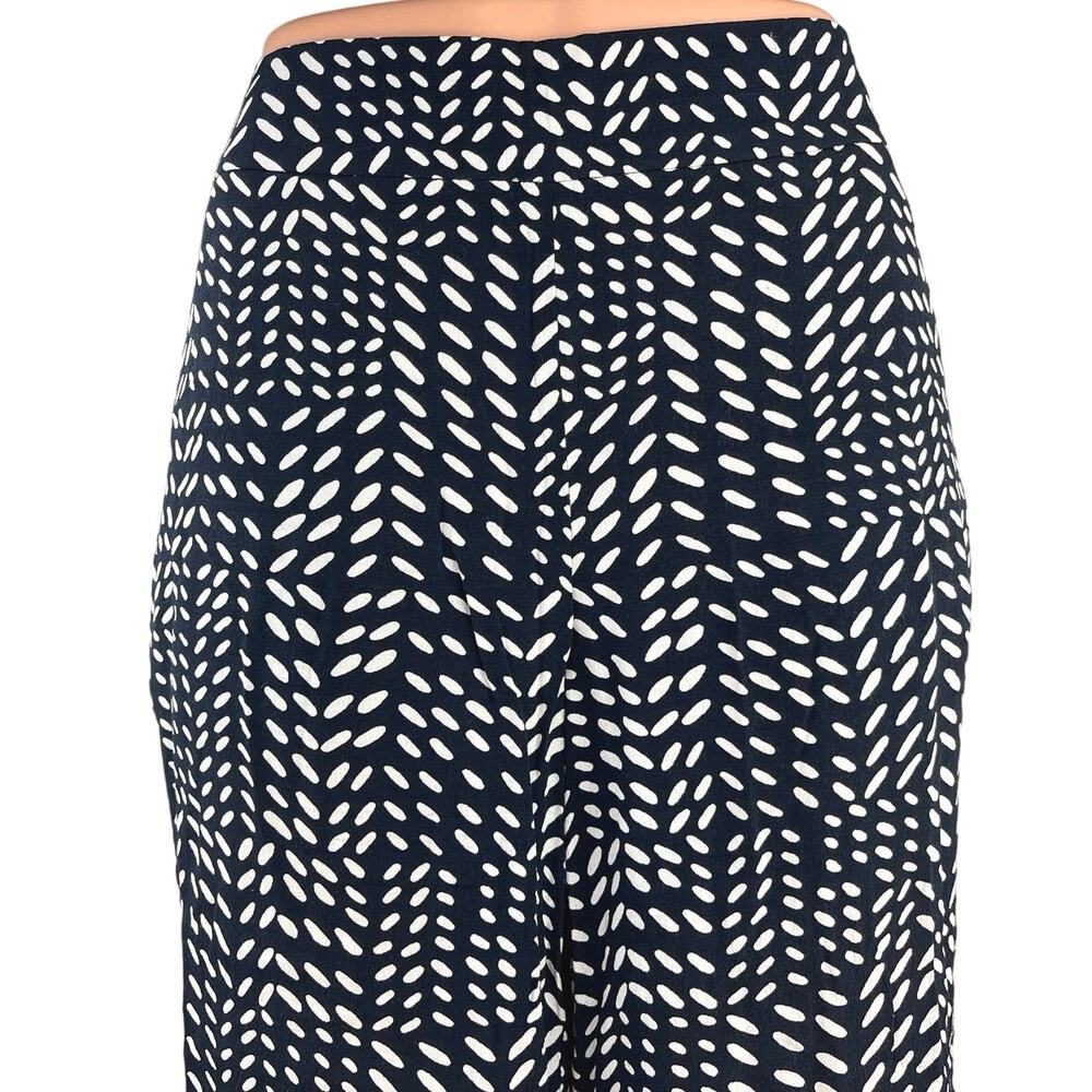 Ann Taylor LOFT Women's Black Geometric Print High Rise Cropped Wide Leg Pants 6 - Picture 4 of 6